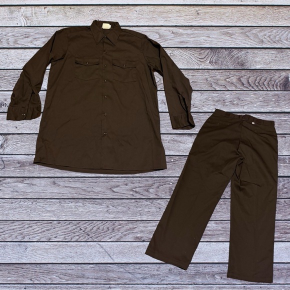 Men’s Dickies Work Set Brown Pants Shirt Halloween Costume Michael Myers - Picture 1 of 9